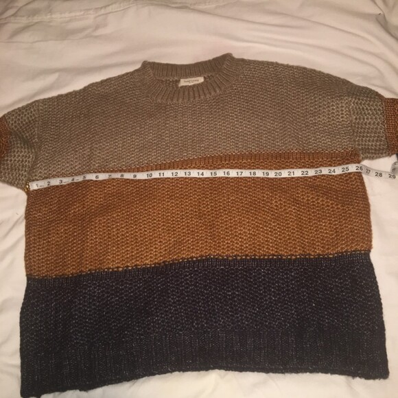 ✨️3 For $20✨️ Womens Large brown autumn color block sweater fall oversized - Picture 5 of 7